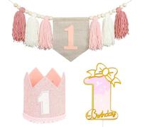 COACOM 1 Banner, 1 Cappello E 1 Inserto per Carte, 1 Materiale per Feste di Compleanno, Decorazioni per Feste, Ornamenti Versatili Creativi.