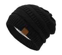 COACOM 1 berretto nero lavorato a maglia berretto caldo autunno inverno berretto unisex berretto moda e versatile accessorio adatto per sport, lavoro, viaggi, cura, Nero , Taglia unica