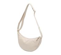 COACOM 1 borsa a tracolla da donna a mezza luna, in nylon, borsa a tracolla regolabile, borsa portatile, stile casual e alla moda (colore crema), bianco