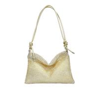 COACOM 1 borsa con strass dorati, borsa da festa, pochette da donna, borsa da sera retrò, adatta per matrimoni, feste serali, balli., gold
