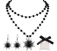 COACOM 1 Collana, 1 Paio di Orecchini E 1 Borsa, Collana retrò Multistrato, Accessori Punk Esagerati, Adatti per Feste di Natale.