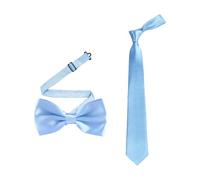 COACOM 1 Pezzo Di Cravatta Azzurra E 1 Pezzo Di Cravatta, Liscia Al Tatto, Non Facile Da Deformare, Accessori Per Abiti Da Ragazzo, Adatti Per Matrimoni E Feste.