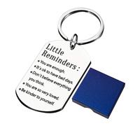 COACOM 1 piccolo portachiavi ricordo, 1 scatola gioielli, ciondolo creativo ispiratore, regalo con energia positiva, regalo per la salute mentale, argento, Extra breit
