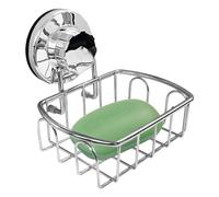 COACOM 1 portasapone con ventosa, porta spugna in acciaio inox, senza cestello per sapone, adatto per bagno, WC, cucina (15 x 14 x 8 cm)