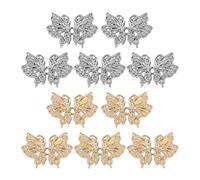 COACOM 10 Pezzi di Accessori per Farfalle in Metallo, Jeans, Bottoni A Forma di Farfalla, Bottoni Regolabili, Estensione della Vita per Cinture più Strette.