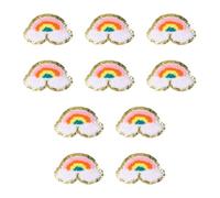 COACOM 10 Pezzi di Macchie di Stoffa di Nuvole Arcobaleno, Macchie di Vestiti, Vestiti Decorativi Chiazze di Stoffa, Graziose Chiazze di Stoffa Ricamata, Zaini E Cappelli.