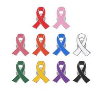 COACOM 10 Spille Colorate Distintivi Carità Spille con Logo Banda, Segni Per Promuovere La Consapevolezza della Salute, Decorazioni Personalizzate, Metallo