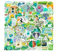 COACOM 100 Adesivi A Tema Ecologici, Adesivi di Graffiti Creativi, Adesivi Impermeabili, Che Possono Decorare Custodie per Telefoni Cellulari, Valigie E Chitarre.