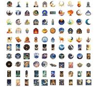 COACOM 100 Adesivi A Tema Lunare, Adesivi Impermeabili, Adesivi in Stile retrò, Adesivi Regalo, Decorazioni per La Casa.