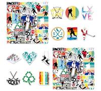 COACOM 100 Adesivi Colorati di Hockey su Ghiaccio, Adesivi Autoadesivi, Adesivi per Album Sportivi, Decorazione Artistica per La Tazza d'Acqua per Skateboard per Chitarra Fai-da-Te.
