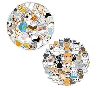 COACOM 100 Adesivi da Doodle da Gatto, Simpatici Animali da Cartoni Animati, Impermeabili Creativi, Adesivi per Album per Album, Decorazione per Tazza d'Acqua del Taccuino Fai -da -Te.