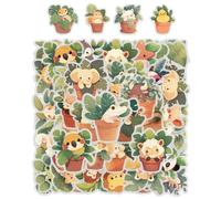 COACOM 100 Adesivi per Vasi per Animali E Piante, Cartoni Carini, Adesivi Divertenti per Album, Impermeabile Autoadesivo, Decorazione per Tazze d'Acqua Fai-da-Te.