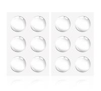 COACOM 12 Adesivi Anticollisione Rotondi, Imbottitura Silenziosa Ispessita, Cuscinetti Autoadesivi in Silicone per Maniglie delle Porte, Adatti per Bagno, Protezione delle Pareti dei Mobili.