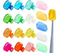 COACOM 12 Clip per Spazzolino da Denti E 5 Copricapi A Spazzola, Copricapi Portatili Colorati, Protetti dai Batteri, Adatti per Proteggere Lo Spazzolino da Denti.