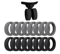 COACOM 16 custodie protettive per ruote trolley, cover silenziose per bagagli, cover in silicone (nero, grigio), Nero , Breite: 15 Zentimeter, moderno