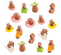 COACOM 16 Pezzi di Ornamenti Kapibala, Forme Tridimensionali Squisite E Carine, Accessori per La Decorazione di Torte Fai-da-Te, Adatti per La Disposizione del Micro Paesaggio Desktop.