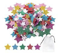 COACOM 180 adesivi glitterati a forma di stella, a cinque punte, set di adesivi per bambini, decorazione per feste (20 g)