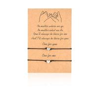 COACOM 2 braccialetti a cuore intrecciati, riempitivi per borse da festa, braccialetti regolabili per coppie, gioielli personalizzati semplici, set di braccialetti dell'amicizia, adatti per compleanni