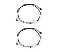 COACOM 2 braccialetti dell'amicizia con biglietti, braccialetti con sole e lunari, accessori per la mano, corda intrecciata regolabile, creatività personalizzata, 12 centimeters