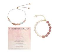 COACOM 2 Braccialetti Regolabili in Pietra di Luna Arcobaleno, Forma Delicata E Squisita, Regali per Future Mamme E Mamme alle Prime Armi, Accessori A Tema Mamma E Bambino.