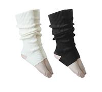 COACOM 2 calze da donna, scaldapiedi bianchi, scaldamuscoli, calze termiche invernali, adatte per pattinaggio, bianco, Taglia unica