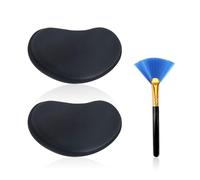 COACOM 2 cuscinetti da polso, 1 pennello, tappetino per mouse, poggiapolsi ergonomico, poggiapolsi in memory foam, adatto per utenti di computer a lungo termine (nero), 138×76×22 mm
