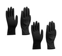 COACOM 2 Paia Di Guanti Neri Elastici Per Uomo E Donna, Plissettati, Adatti Per Abiti Neri, Accessori Per Prom Theatre E Feste In Costume