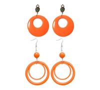 COACOM 2 Paia di Orecchini Arancioni, Orecchini Cavi Rotondi, Orecchini di personalità retrò, Accessori per Abbigliamento, Gioielli da Donna.