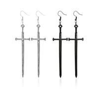 COACOM 2 Paia di Orecchini con Spada Incrociata, Stile Punk retrò, Gioielli Metallici, Accessori per Lo Styling Personalizzati, Design di Orecchini alla Moda.