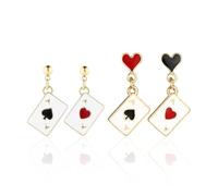 COACOM 2 Paia di Orecchini da Poker, Design A Cuore E Palla, Divertenti Accessori A Tema, Adatti per Feste Informali.