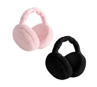 COACOM 2 paraorecchie da donna, colore nero e rosa, regolabili, pieghevoli, per l'autunno e l'inverno, paraorecchie da donna, unisex, adatto per il giorno del Ringraziamento, Halloween, nero e rosa,