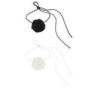 COACOM 2 pezzi collari floreali eleganti accessori per il collo da donna, sexy regolabile, collana retrò per tutte le partite, set di accessori bohémien, adatto per appuntamenti e concerti, 120 cm,