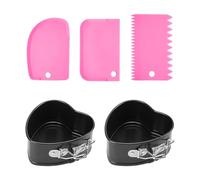 COACOM 2 Pezzi Stampo per Il Cuore E 3 Pezzi Raschietto, Stampo da Forno, Stampo per Torta, Cucina, Stampo Creativo Carino.