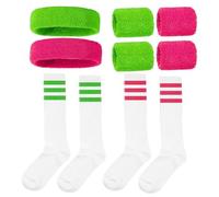 COACOM 2 Set di Set di Accessori Sportivi, Guardie da Polso A Fascia Calzini A Strisce, Classiche E alla Moda, Universali per Uomini E Donne E Decorazioni Assorbenti per Il Basket E Sport di Calcio.