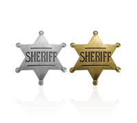 COACOM 2 Spille con Distintivo dello Sceriffo Occidentale, Forma A Stella A Sei Punte retrò, Emblema Commemorativo in Materiale in Lega di Zinco, Accessori per La Decorazione di Abiti Personalizzati.
