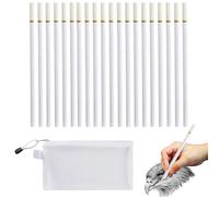 COACOM 20 Penne A Carbone Bianco, Borsa per Lo Stoccaggio A 1 Pezzi, Strumento di Schizzo Multifunzionale Studente, Matita di Schizzo Estetico Fai-da-Te, Regalo per L'Artista.
