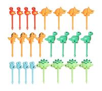 COACOM 24 Pezzi Segni di Frutta di Dinosauro, Simpatici Animali da Cartoni Animati, Forchette per Bambini Creativi, Decorazione di Bento Box Riutilizzabile E Divertente.