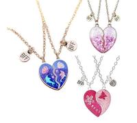 COACOM 3 Buoni Amici Amano Le Collane Divise, Gli Accessori A Tema Amicizia, Il Modo Carino di Indossare, Adatto A Ragazze E Ragazzi Come Regalo.