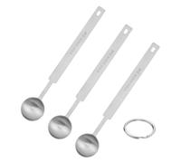 COACOM 3 Pezzi di Cucchiaio di Misurazione da 5 Ml E 1 Pezzo di Portachiavi, Cucchiaio di Misurazione in Acciaio Inossidabile, Cucchiaio di Misurazione da Forno, Strumenti di Misurazione.