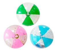COACOM 3 Pezzi di Palline da Spiaggia Gonfiabili, Palline da Spiaggia Glitter da 40 Cm, Piscina per Bambini, Pallavolo d'Acqua, Palline da Spiaggia (Rosa, Blu, Verde Scuro).