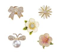 COACOM 5 Pezzi di Spilla da Donna, Spilla Semplice E Versatile, Elee Spilla di Strass, Bottoni di Fissaggio degli Indumenti, Accessori per Abbigliamento.