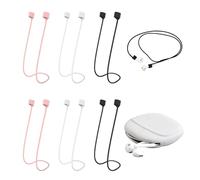 COACOM 6 Corde Anti-Smarrimento per Cuffie in Silicone E 1 Custodia, Lunga 55 Cm, Antiscivolo E Persa, Adatta per Sport E Viaggi.