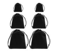 COACOM 6 Pezzi di Sacchetti di Velluto Nero, Borsa da Tiro A Punta, Borsa Regalo per Feste, Deposito di Caramelle.
