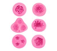 COACOM 6 Pezzi Forma del Fiore in Silicone Rosa, Forma di Silicone 3D, Riforma del Cioccolato per Torta, Forma di Candela, Silicone, Dolci Che Producono Muffa.