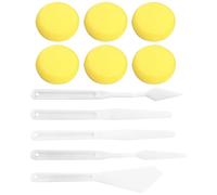 COACOM 6 Pezzi Spazzole di Spugna Rotonda E 5 Pezzi di Pittori di Olio, Dipinti, Fai -da -Te -Kunstubör, Tappo di Pigmento -in.