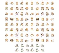 COACOM 92 Adesivi di Criceto, Simpatici Animali da Cartone Animato, Divertenti Adesivi Estetici di Album, Decorazione di Autoadesive Skateboard Fai-da-Te.