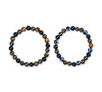 COACOM Braccialetti con Perline in Pietra Naturale da 2 Pezzi, Braccialetti in Cristallo Elasticizzato, Gioielli alla Moda, Regali per Ragazzi E Ragazze.