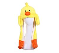 COACOM Cappello da 1 Pezzo da Cartone Animato, Cappello da Design Creativo, Cappello da Peluche, Cappello Divertente, Cappello con Orecchie Mobili.