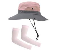 COACOM Cappello Da Pescatore A 1 Pezzo E 1 Paio Di Maniche, Cappello Da Sole All'Aperto, Cappello Da Pescatore Femminile, Cappello Da Pescatore Pieghevole, Forniture Per Esterni.