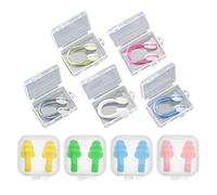 COACOM Clip per Il Naso da Nuoto da 6 Pezzi con 4 Tappi per Le Orecchie, vestibilità Idrorepellente E Confortevole, Adatto A Principianti di Adulti E Bambini.